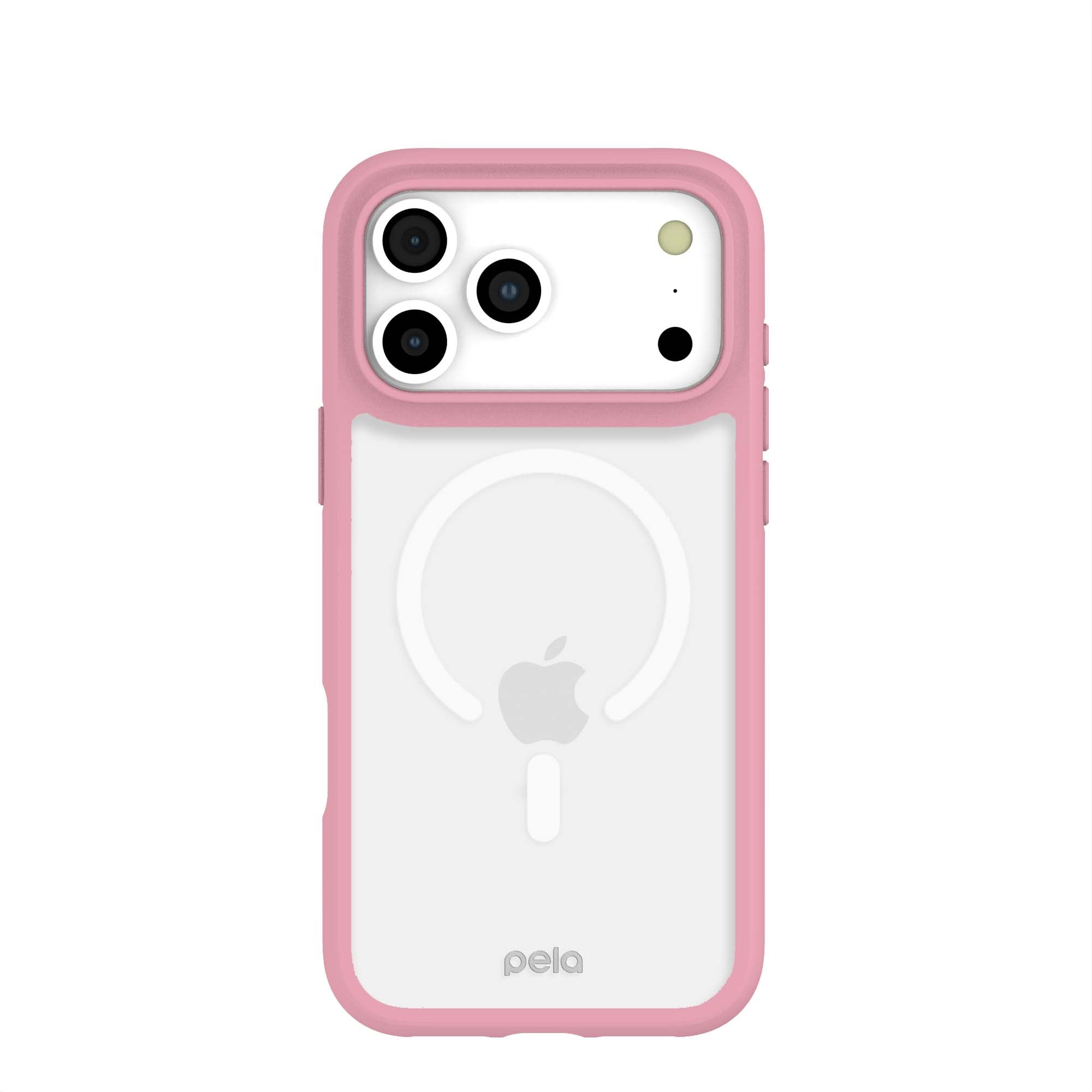 Clear iPhone 17 Pro Max Case with Petal Pink Ridge (MagSafe Included)