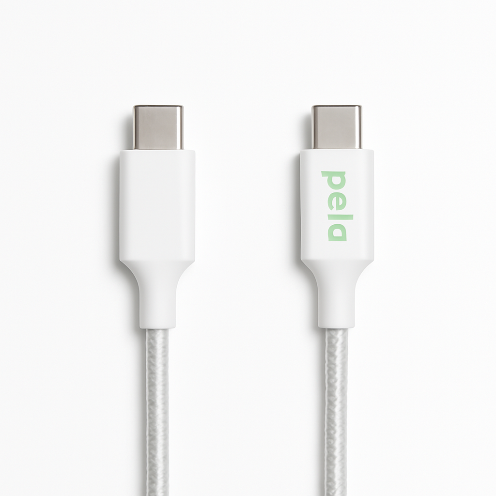 White USB-C to USB-C Cable